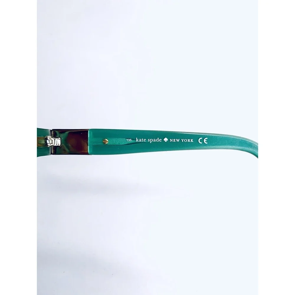 Kate Spade Brown Amber Oval Eyeglasses Blue Teal Interior Carmel 58 15 135